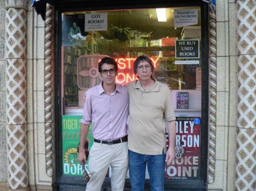 Ben H. Winters with Richard Katz at his store, Mystery One
